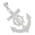 925 Sterling Silver Anchor Cross Pendant