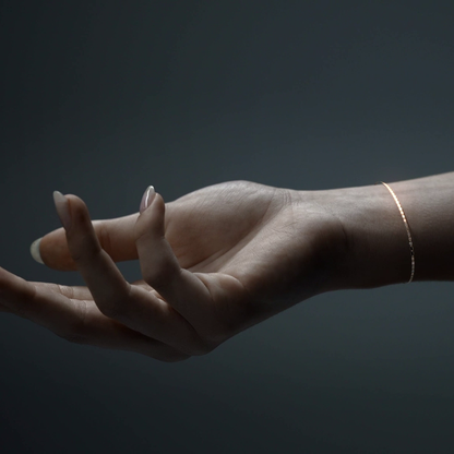 10K Gold Bracelet, Italian Style Valentino | Delicate Bracelet in Yellow Gold or Tricolor