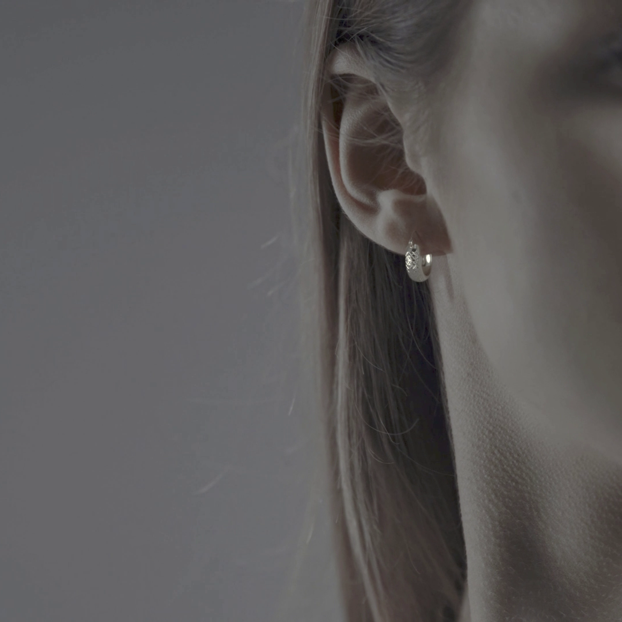 Diamond Cut Hoop Earrings in 925 Sterling Silver, Bangle Style, Honeycomb