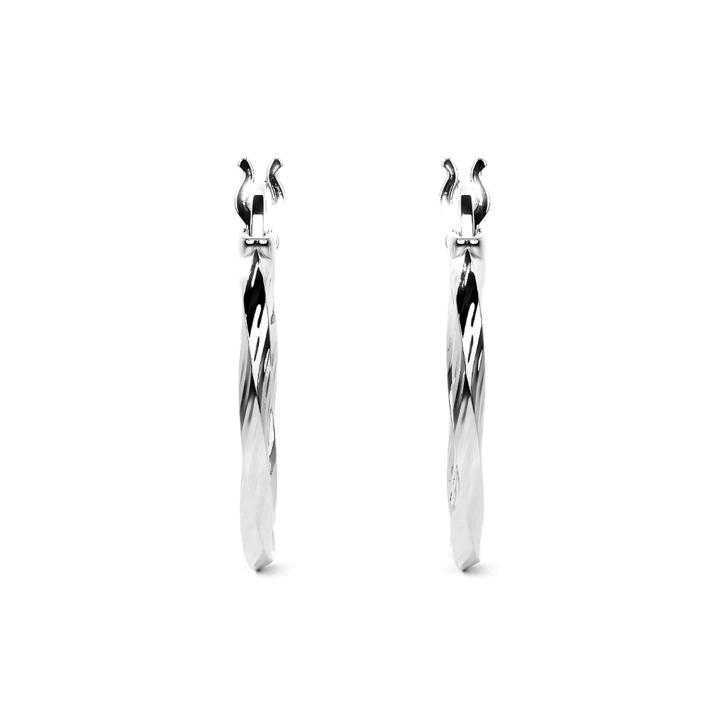 Arete De Plata 925 Extra ligero Para Mujer Con Diamantado Torsal