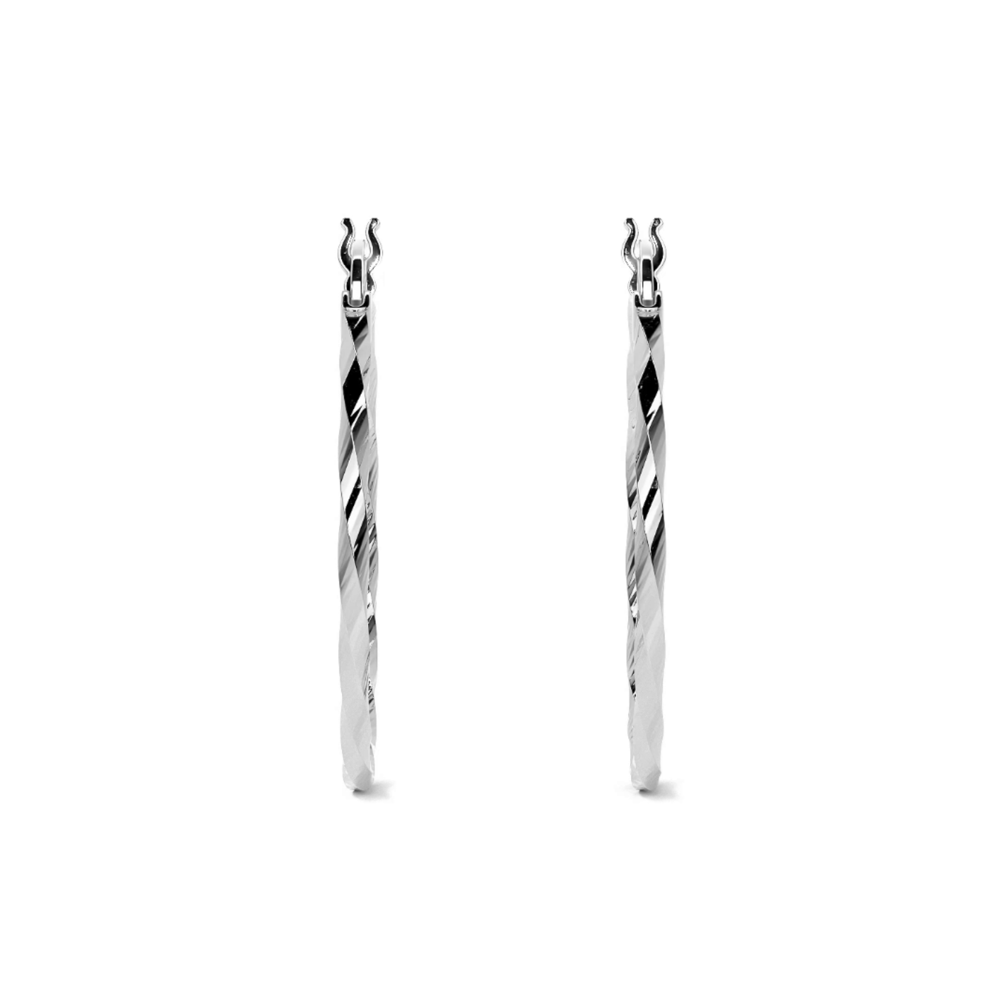 Arete De Plata 925 Para Mujer Con Diamantado Torsal