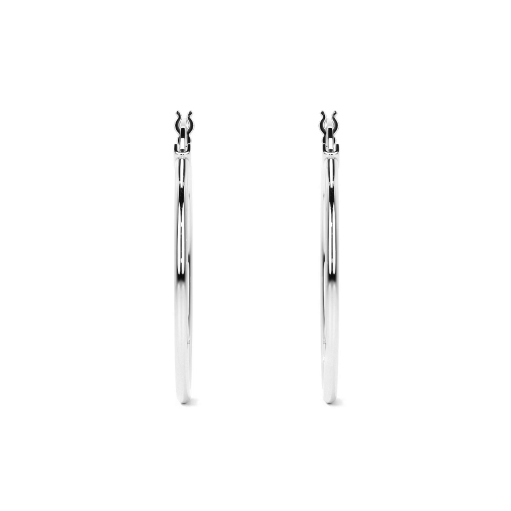 Arete Arracada Ligera Para Mujer Lisa De Plata Ley 925