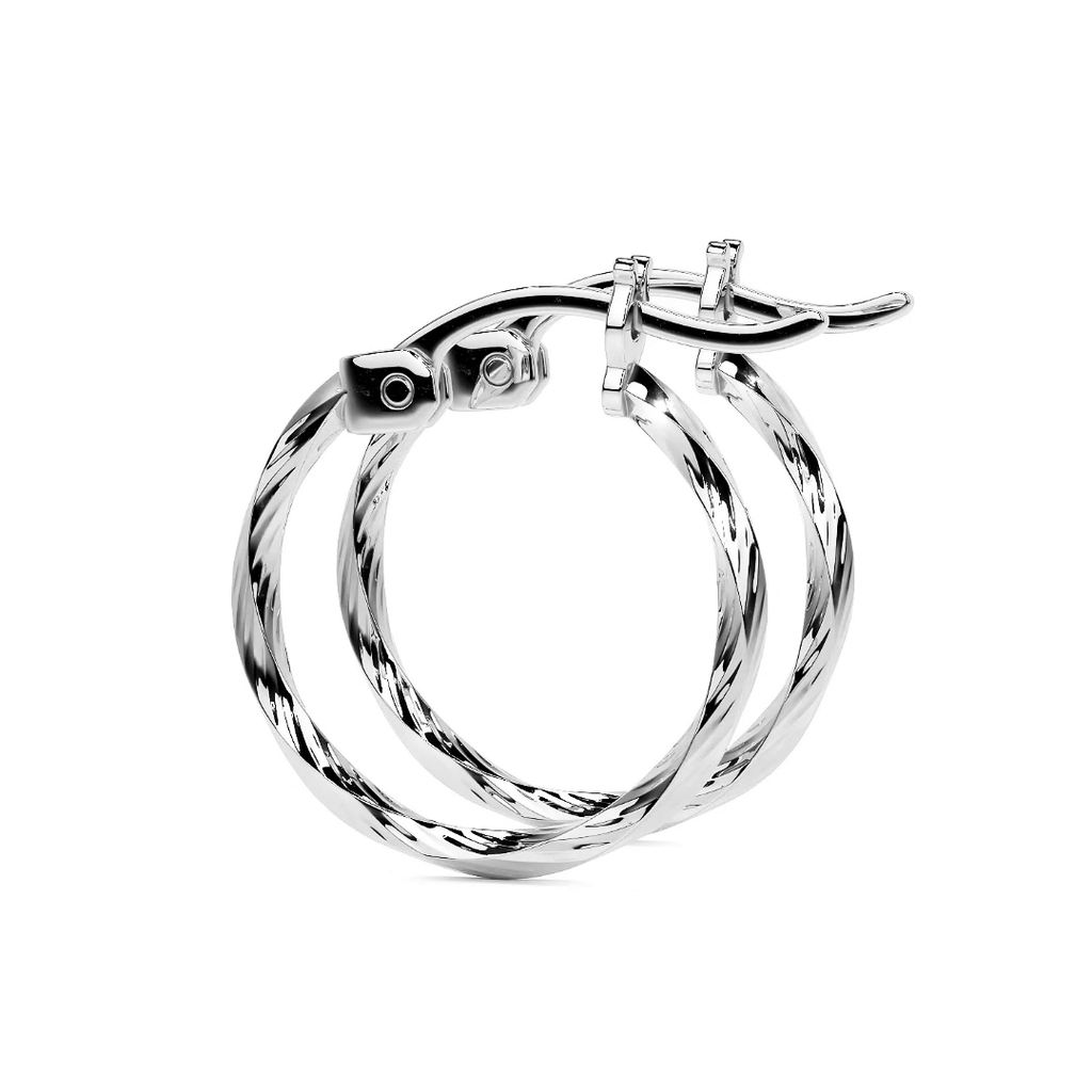 Arete De Plata 925 Para Mujer Con Diamantado Torsal