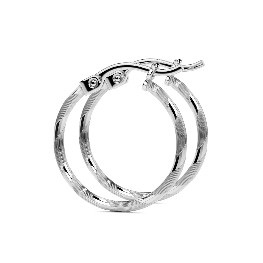 925 Sterling Silver Diamond Hoop Earrings for Women, Blue Cord