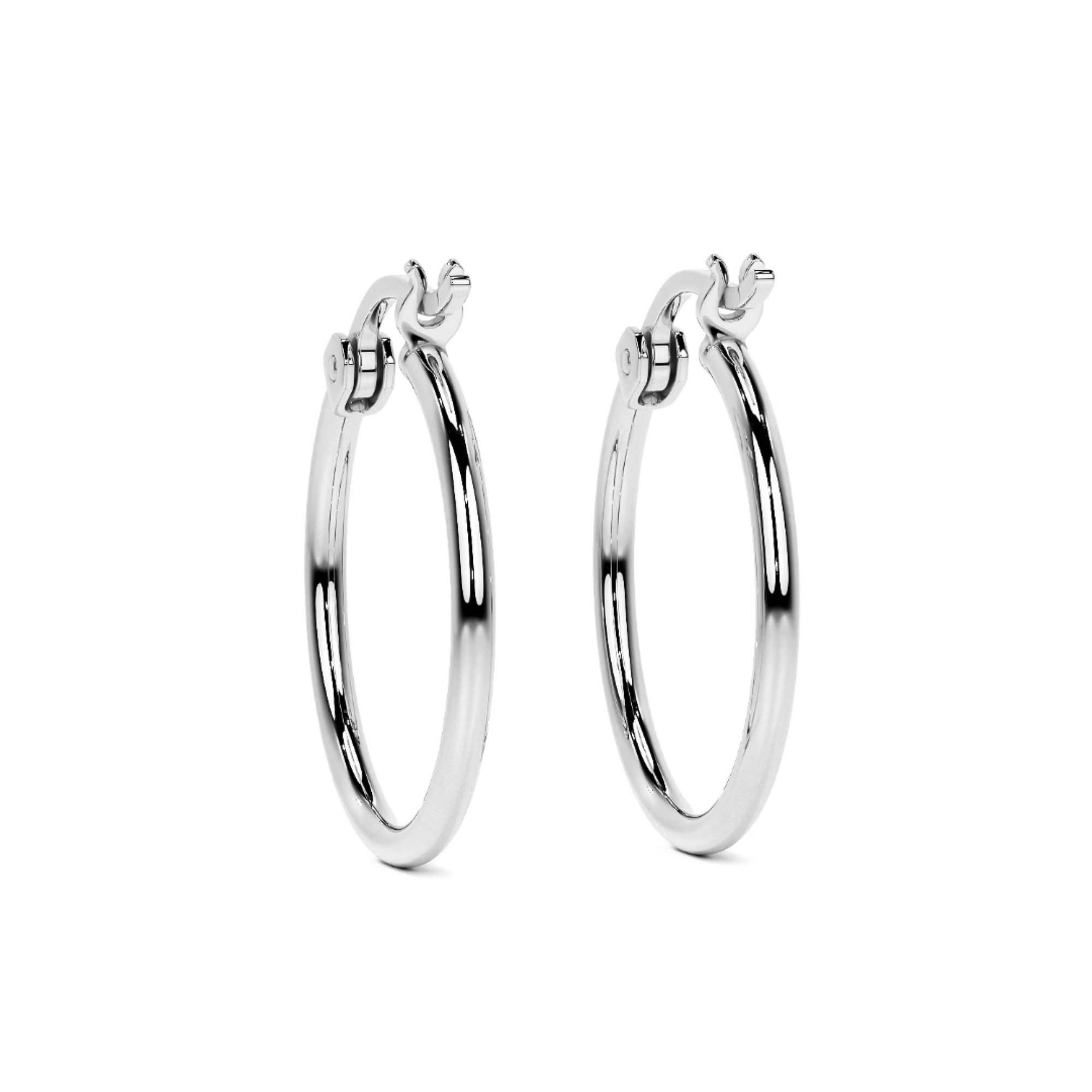 Arete Arracada Ligera Para Mujer Lisa De Plata Ley 925