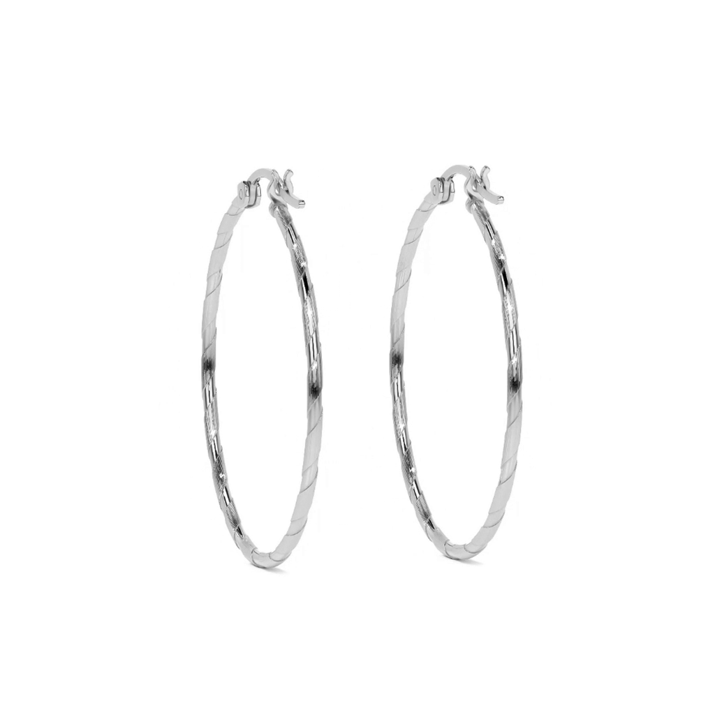 Arete De Plata 925 Extra Ligero Para Mujer Con Diamantado Cordon Blue