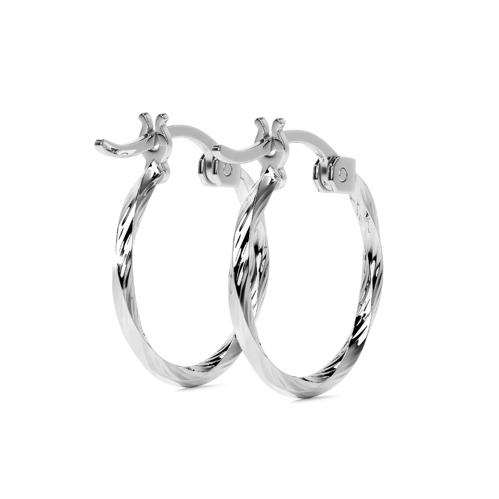 Arete De Plata 925 Para Mujer Con Diamantado Torsal