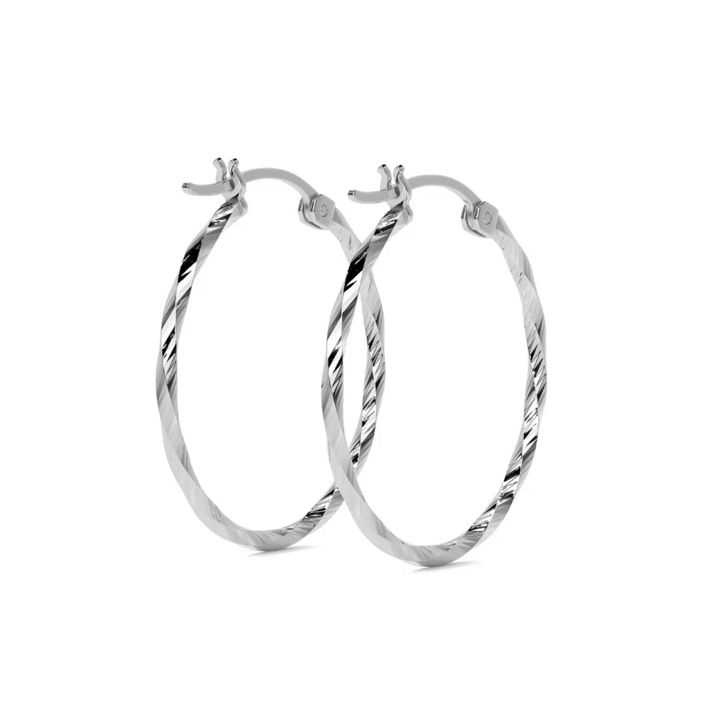 Arete De Plata 925 Para Mujer Con Diamantado Torsal