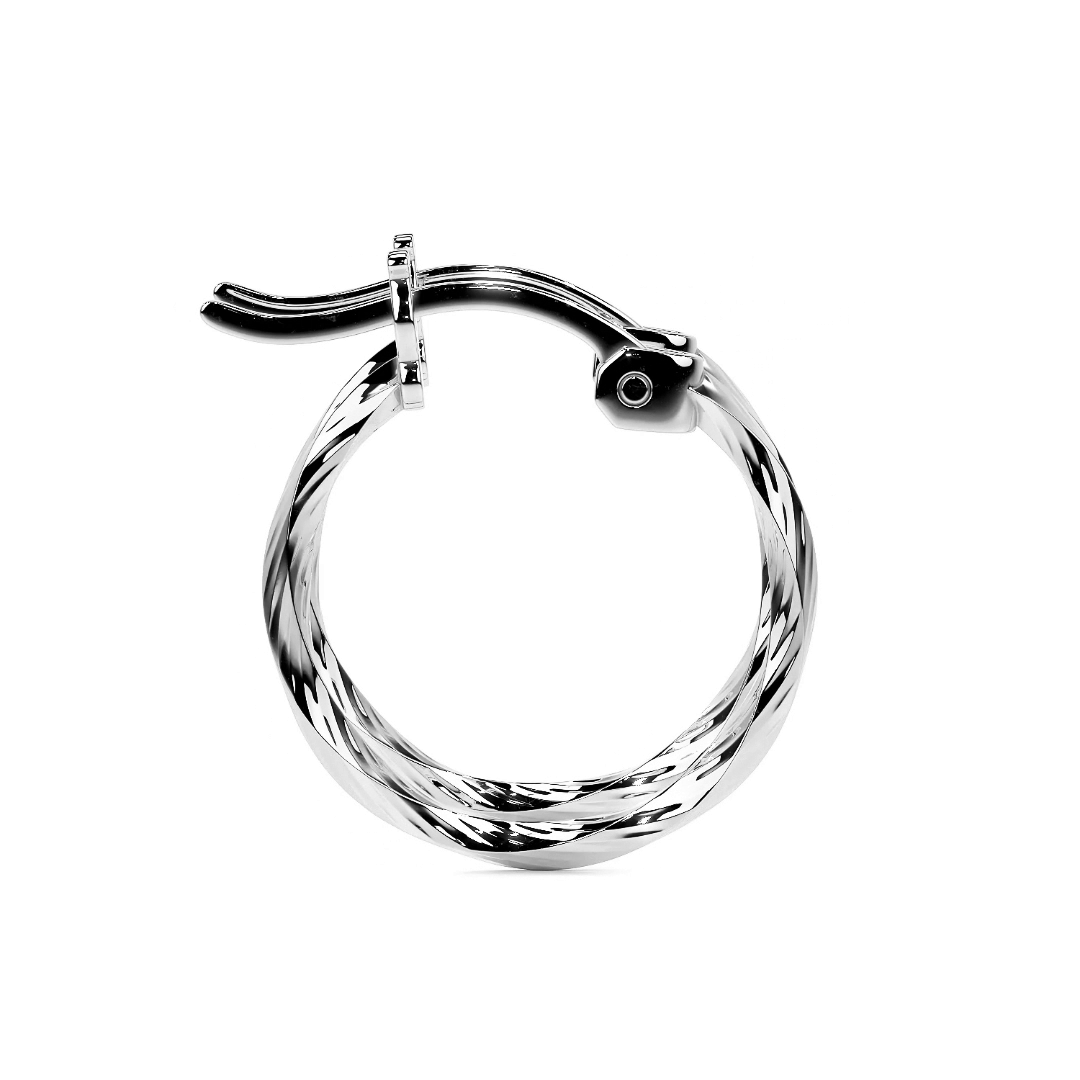 Arete De Plata 925 Extra ligero Para Mujer Con Diamantado Torsal