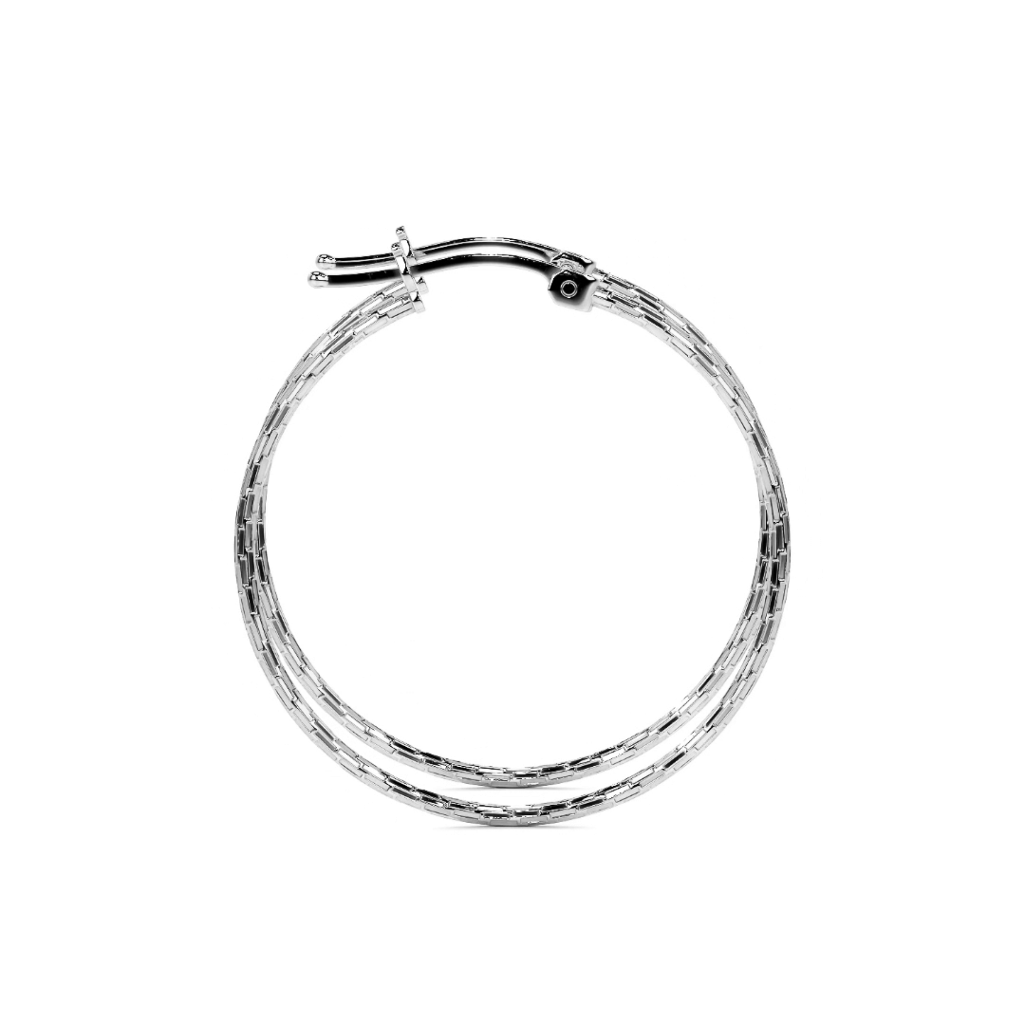 Arete Arracada Diamantada De Plata Ley 925 Para Mujer Estilo Domino