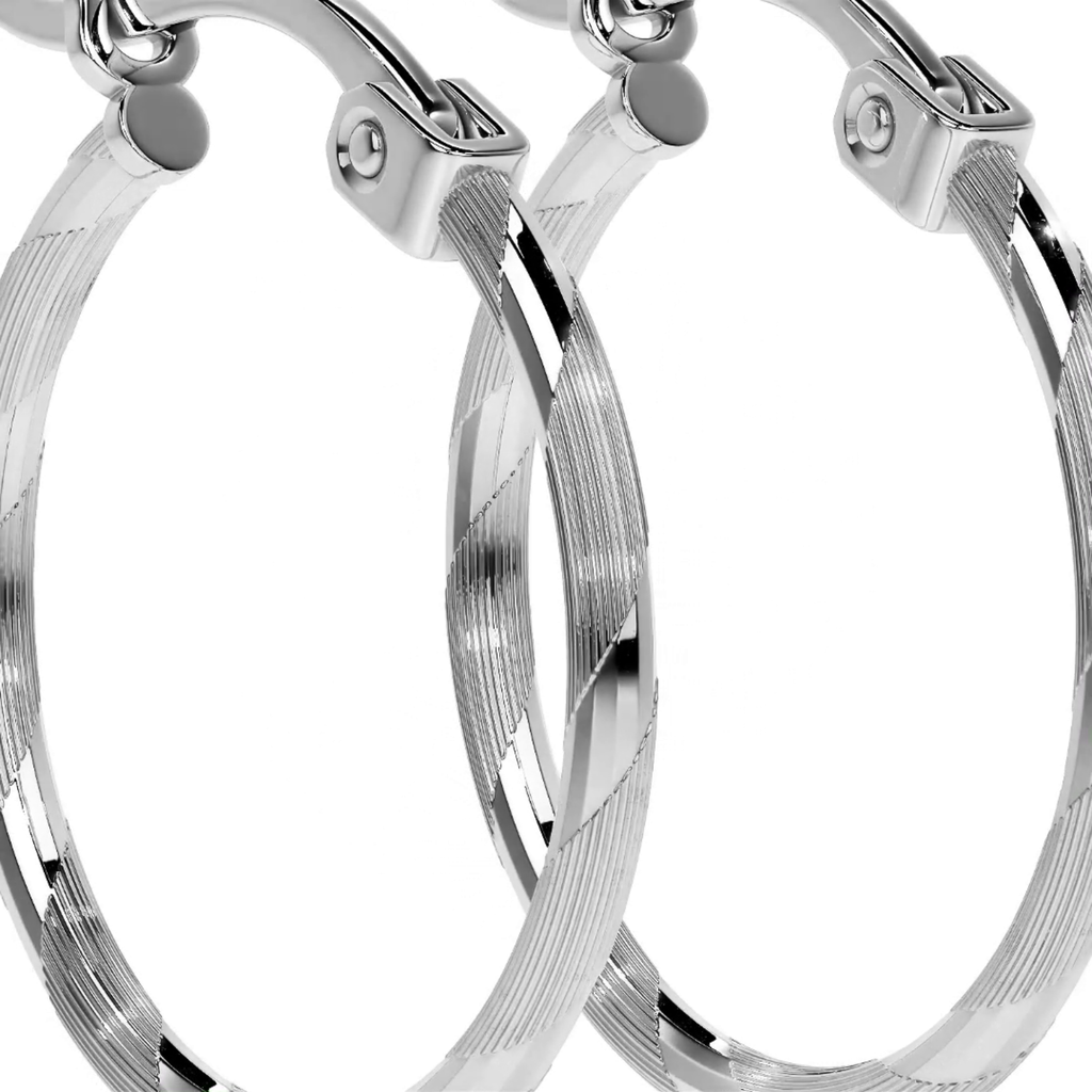 925 Sterling Silver Diamond Hoop Earrings for Women, Blue Cord