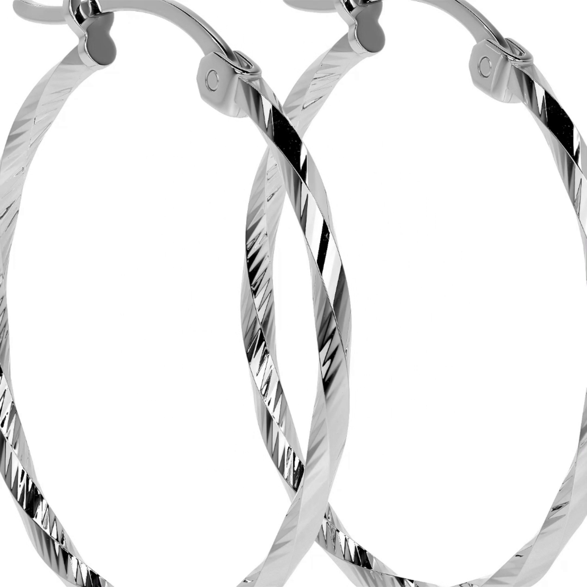 925 Sterling Silver Earrings for Women with Twisted Diamonds