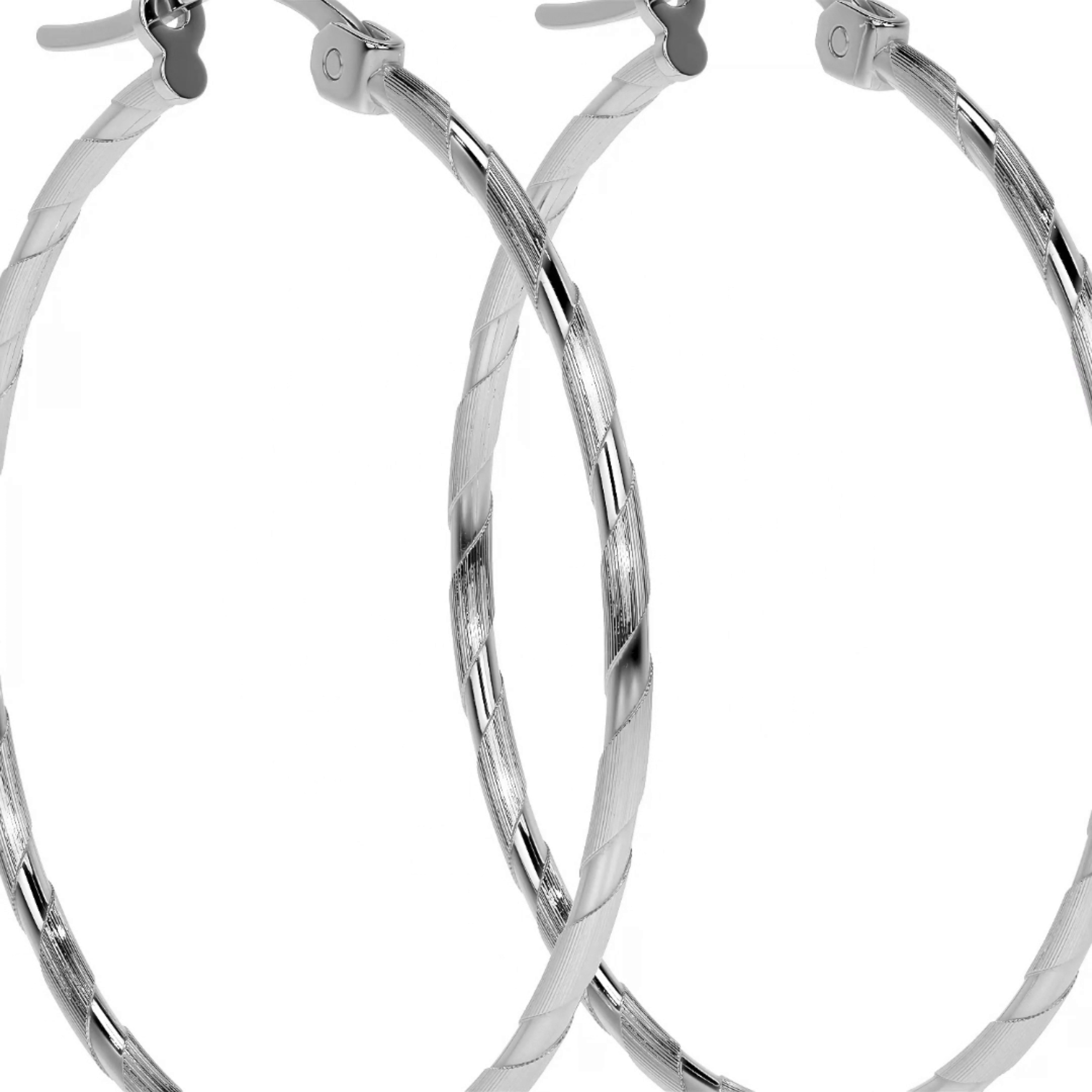 925 Sterling Silver Diamond Hoop Earrings for Women, Blue Cord