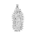 Virgin of Guadalupe Pendant in 925 Silver with Cubic Zirconia 5.2cm