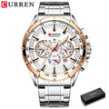 Curren Men's Luxury Brand Chronograph Stainless Steel Quartz Watch Date Fashion Business Wristwatch Male Watch 8363 s