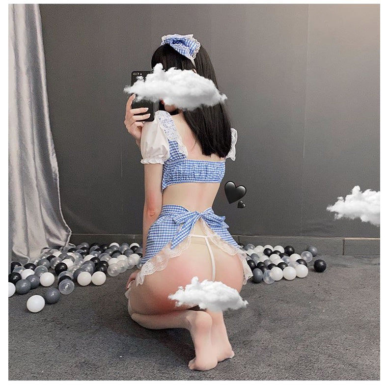 Red Red Pat Sexy Lingerie Small Breast Super Passion Maid Outfit Uniform Temptation Maid Cosplay 20023