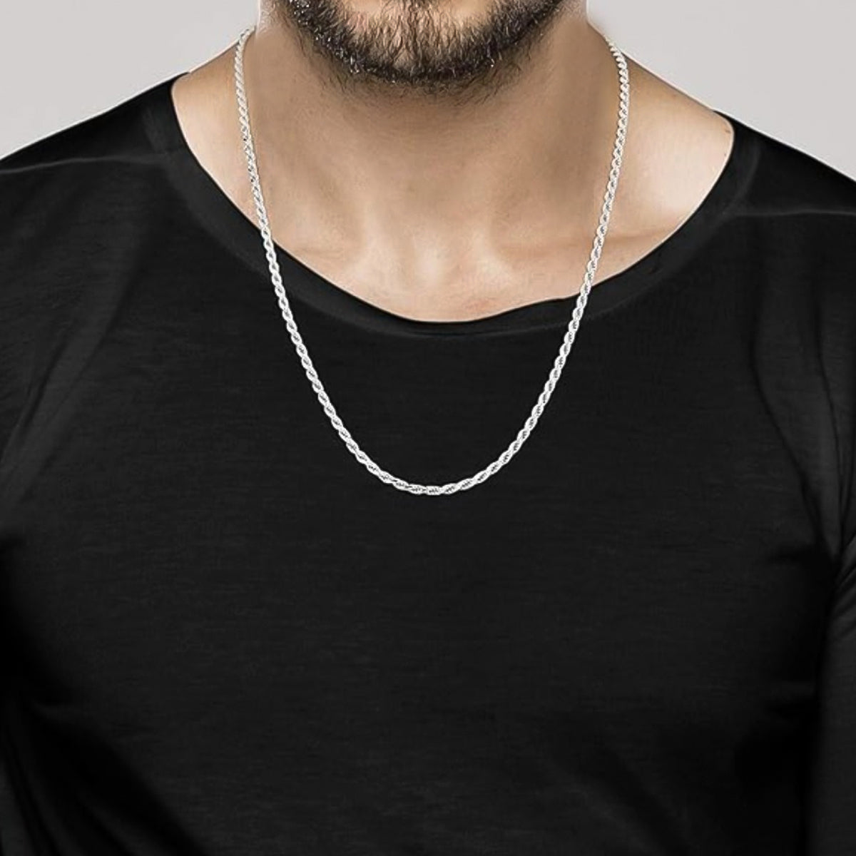 Cadena De Plata 925 Estilo Torsal De Calibre 3.3 Mm