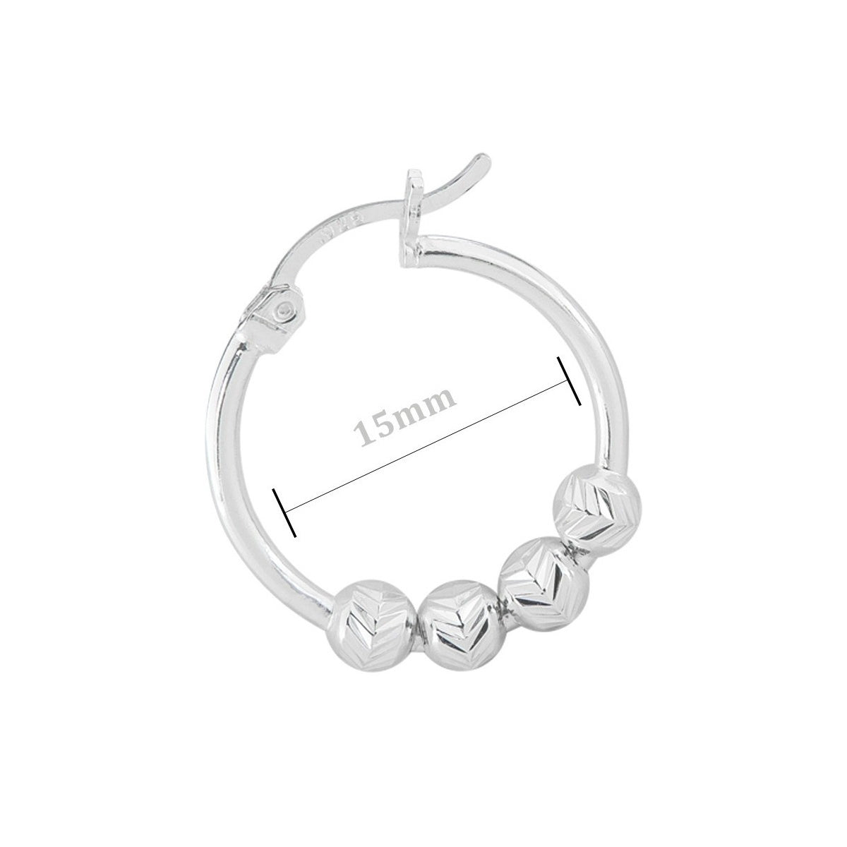 925 Sterling Silver Earring for Women with Diamond Ball