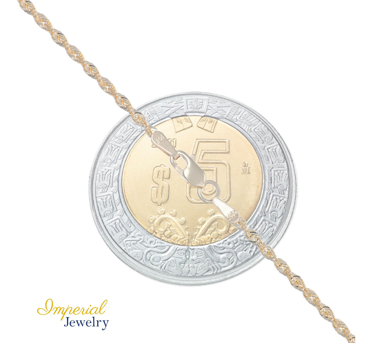 Italian Men's Twisted 10k Gold Chain, 1.9mm Gauge