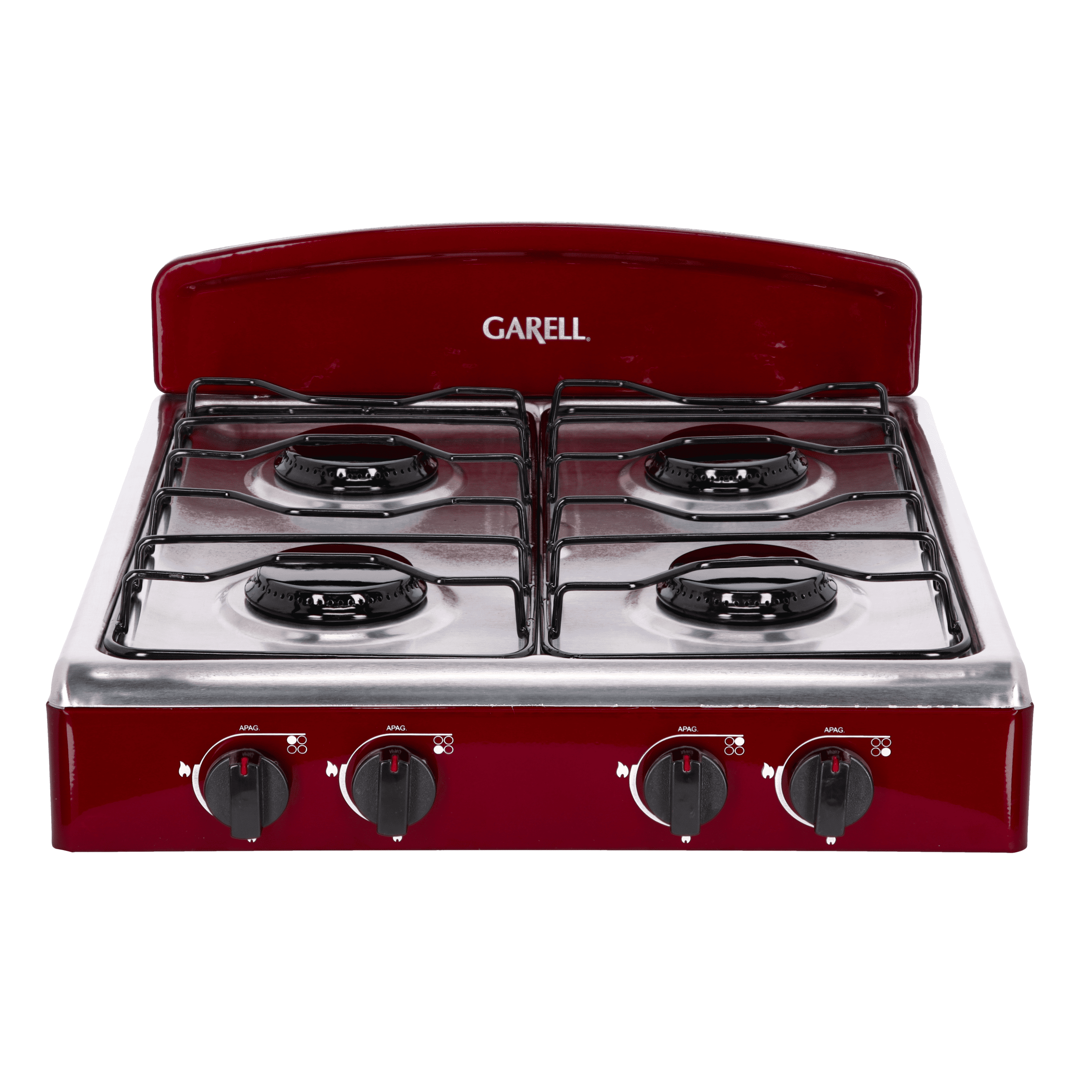 Garell PM4Q-IT 4 Burner Gas Tabletop Grill Stove in Stainless Steel