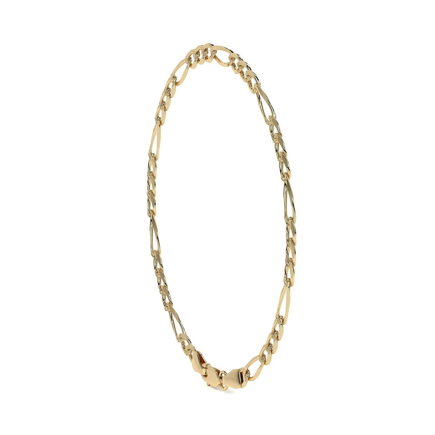 10K Gold Figaro Style Italian Slave Bracelet | Elegant Fine Jewelry Bracelet
