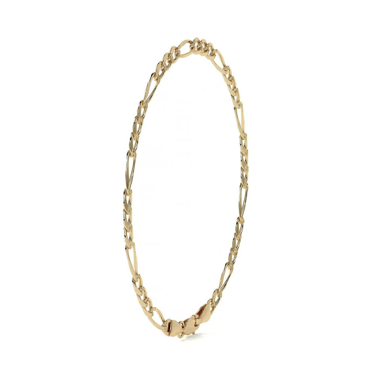 10K Gold Figaro Style Italian Slave Bracelet | Elegant Fine Jewelry Bracelet