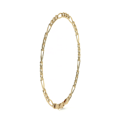 10K Gold Figaro Style Italian Slave Bracelet | Elegant Fine Jewelry Bracelet