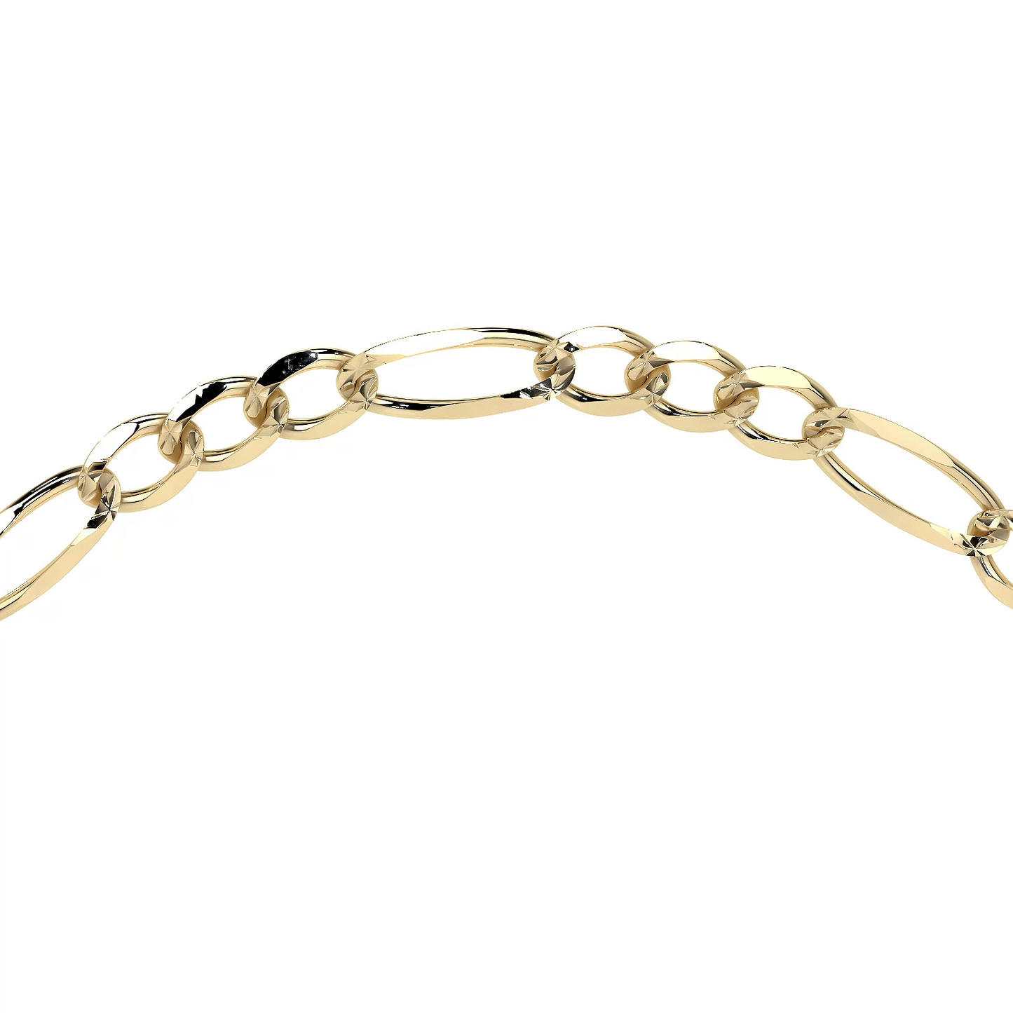 10K Gold Figaro Style Italian Slave Bracelet | Elegant Fine Jewelry Bracelet