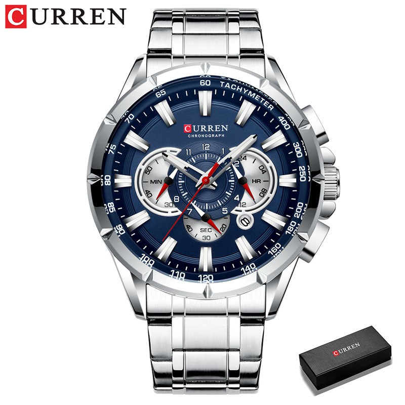 Curren New Quartz Watch with Sport Chronograph in Stainless Steel Curren New Quartz Watch with Luminous Hands 8363