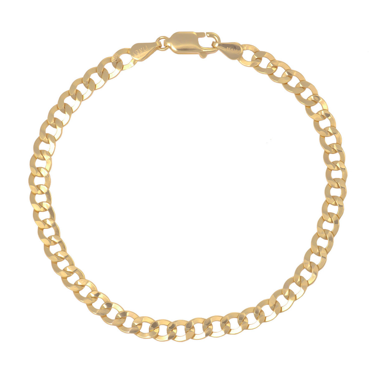 10 Carat Hollow Cuban Italian Bracelet 4.5mm, 18.5 Cm