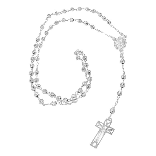 925 Sterling Silver Rosary With 45 Cm Diamond Ball