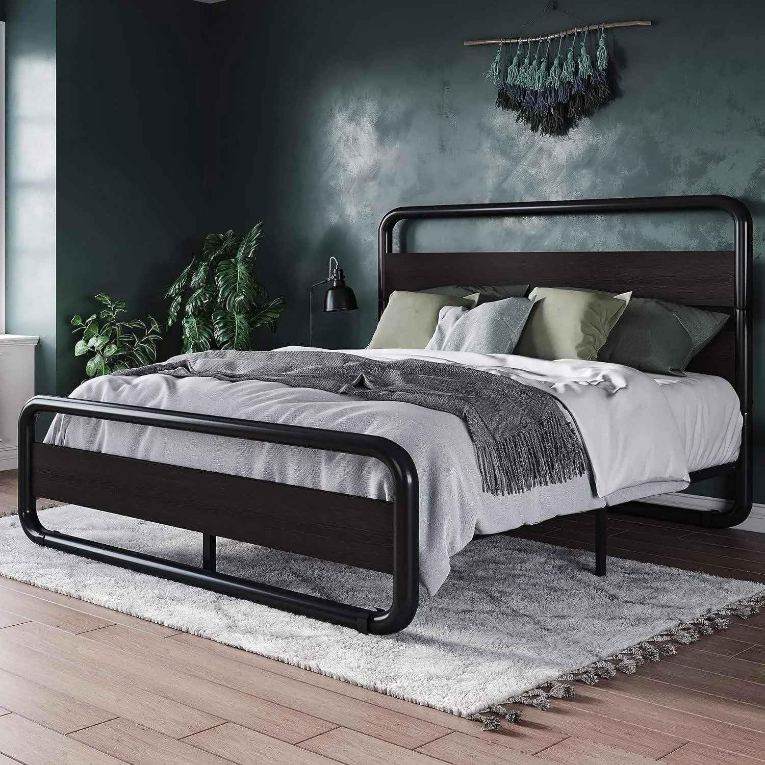 FABATO Queen Size Bed with Headboard