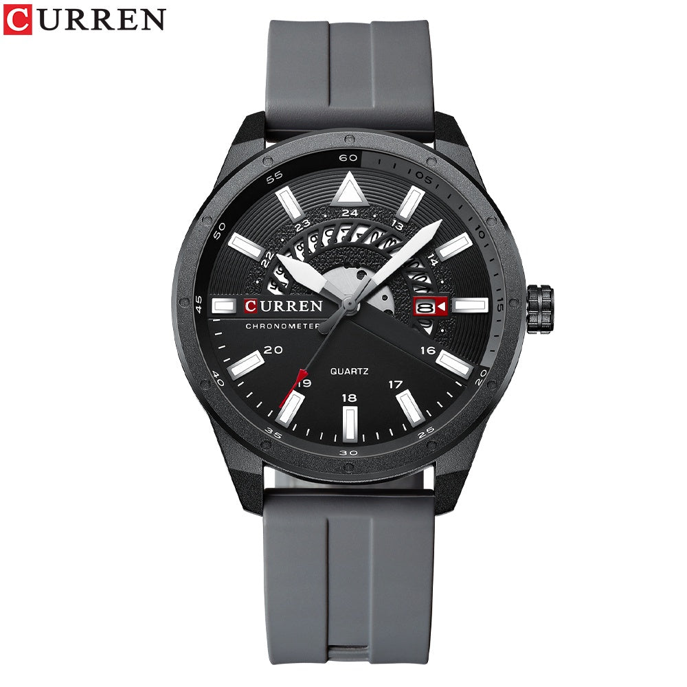 CURREN Relojes Para Hombre Marca Original Cuero De Goma Moda Casual Negocios Deportes Cuarzo Impermeable 8421 X