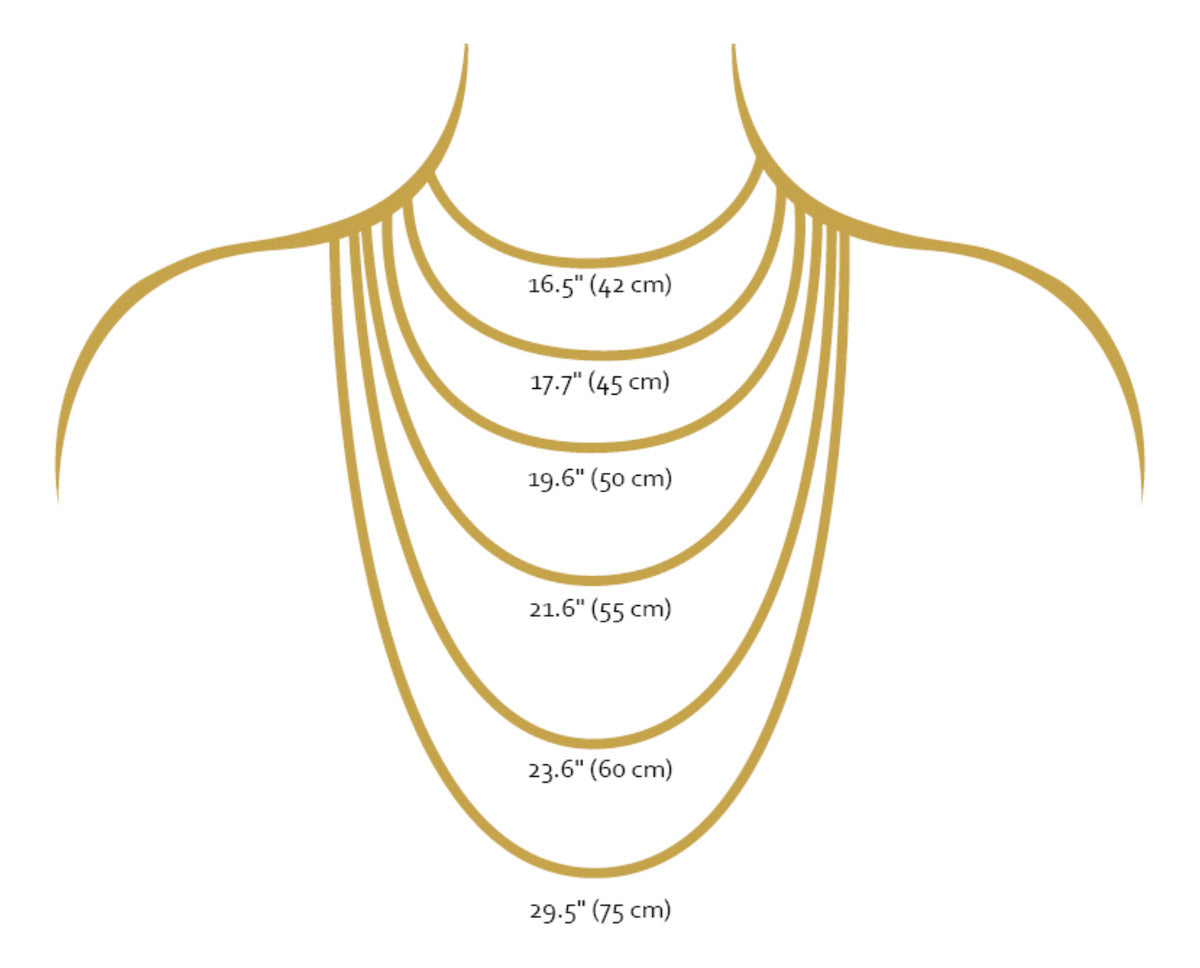 14k Gold Necklace for Women with Stone, 45cm, 1mm