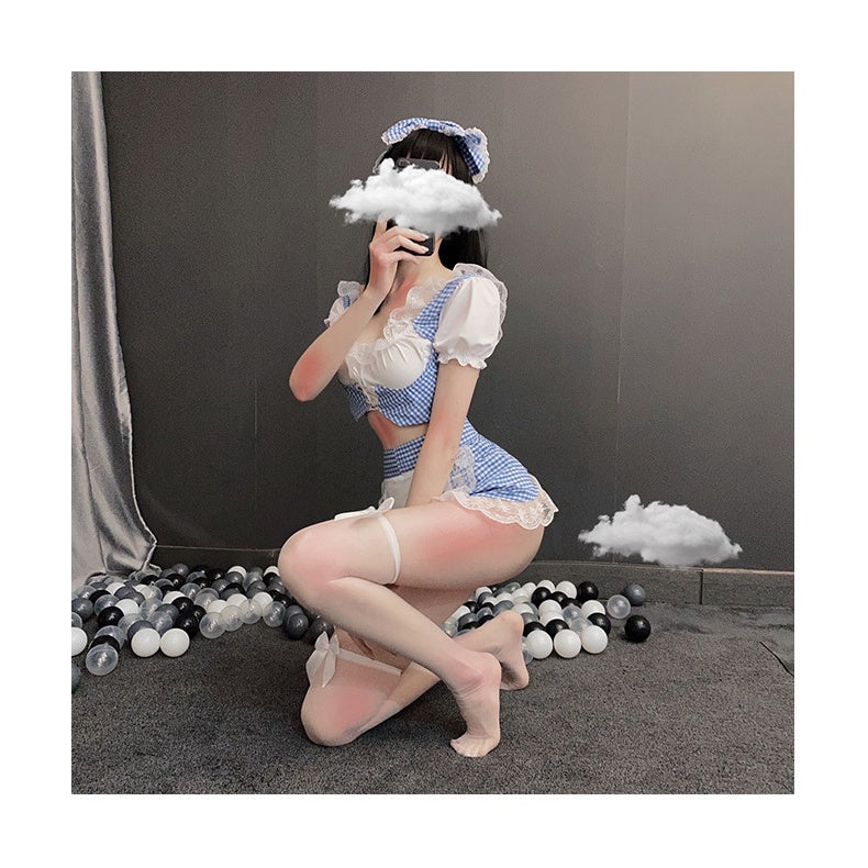 Red Red Pat Sexy Lingerie Small Breast Super Passion Maid Outfit Uniform Temptation Maid Cosplay 20023