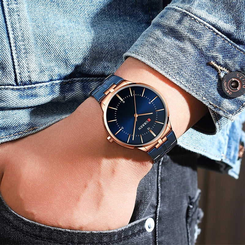 CURREN Men's Fashion Simple Casual Stainless Steel Quartz Waterproof Watch Without Box 8321 XS