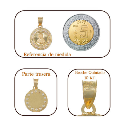 Medalla De Oro De 10k Nacional De Rostro De La Virgen Dije