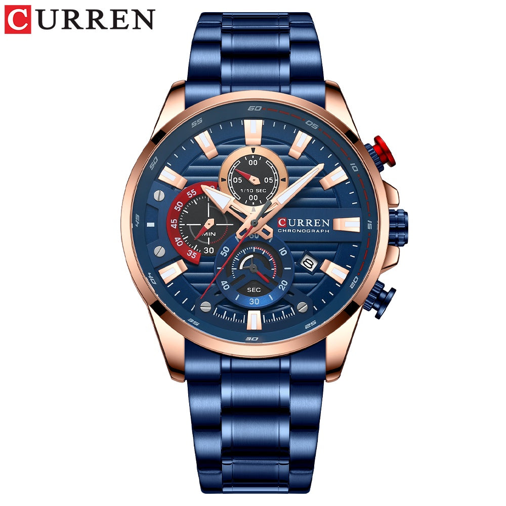 Original CURREN Men's Watch New Fashion Casual Business Retro Military Sports Stainless Steel Quartz Waterproof 8415 x