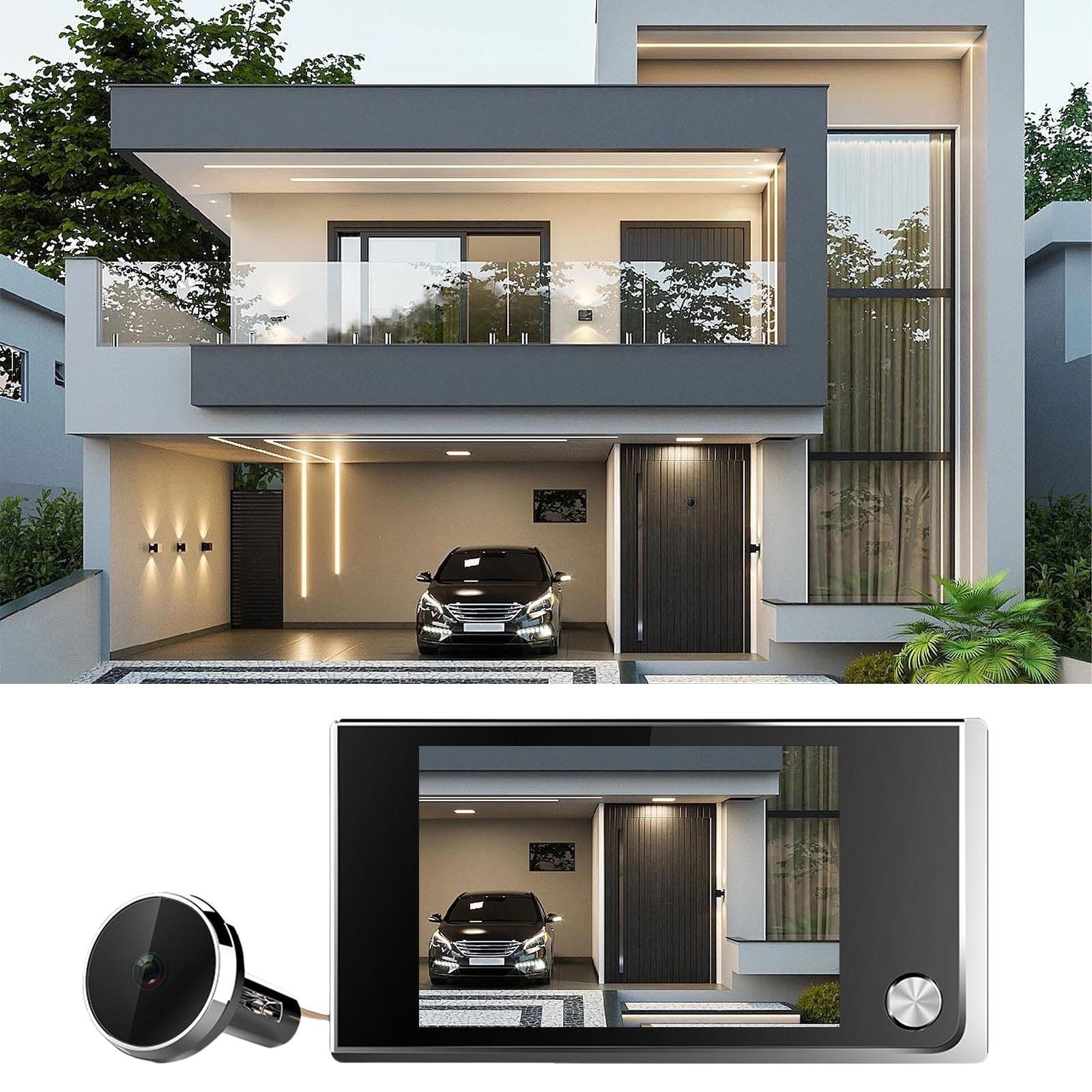 Discreet 3.5 Inch Security Camera with HD Night Vision Monitor, Real-Time Alerts, and Live View