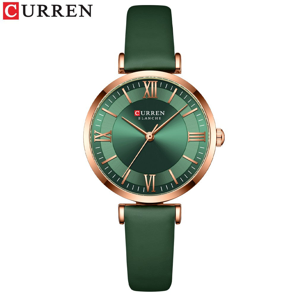 CURREN Women's Watches Top Luxury Brand Creative Simple Casual Sport Watch Leather Strap Fashion Waterproof 9079 XQ