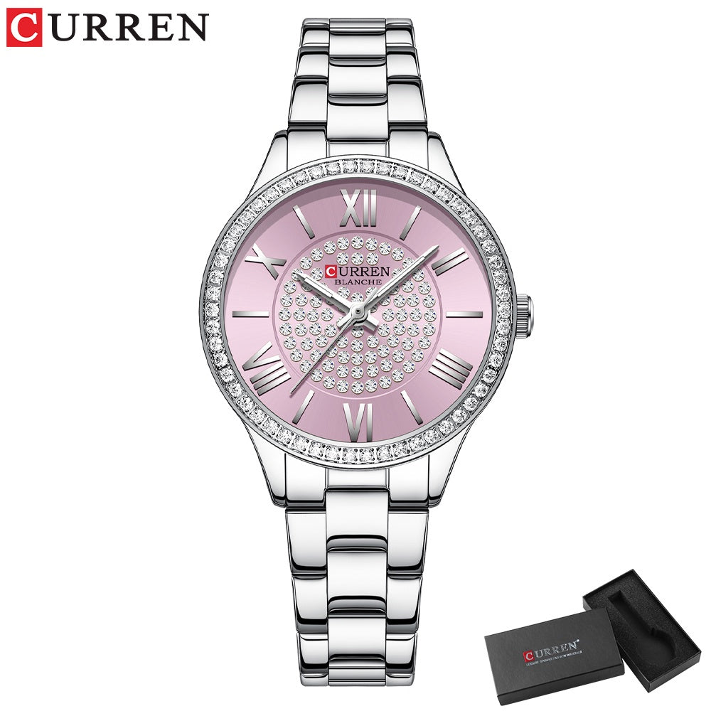 CURREN Women's Watches Original Brand Fashion Casual Sports Quartz Stainless Steel Waterproof 9084