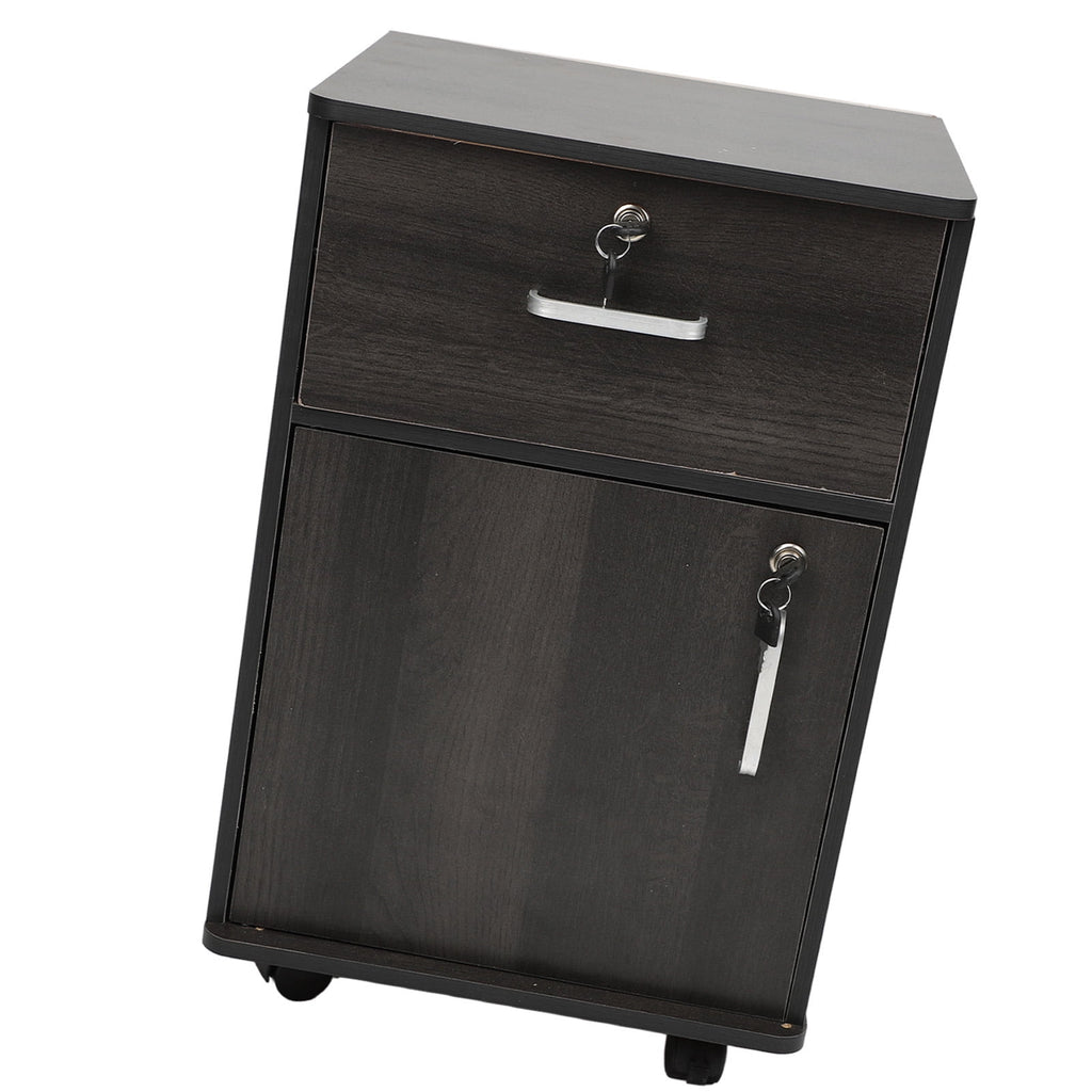 Mobile Filing Cabinet, Under-Desk Rolling Filing Cabinet with Locks and Wheels, Wooden Filing Cabinet for Home Office, 14.57 x 13.39 x 23.23 Inches, Easy to Assemble