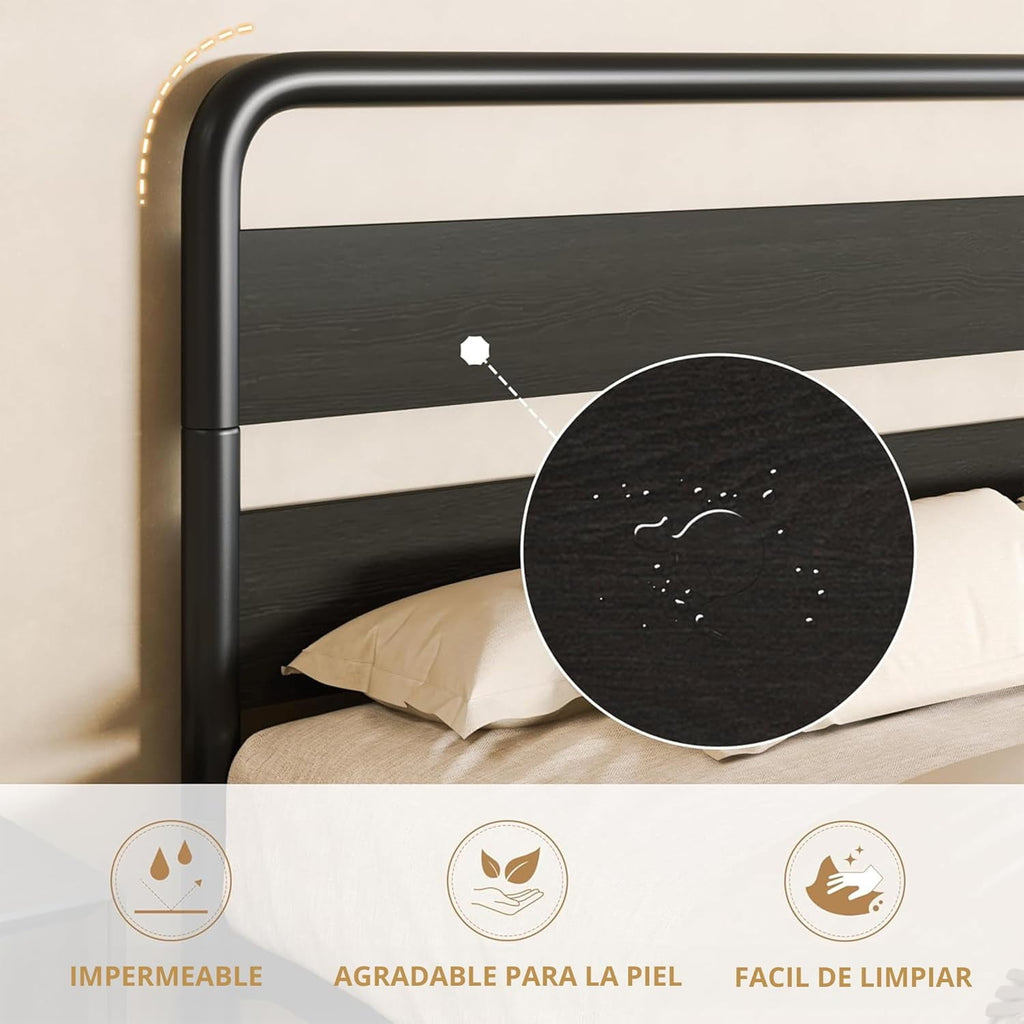 FABATO Queen Size Bed with Headboard