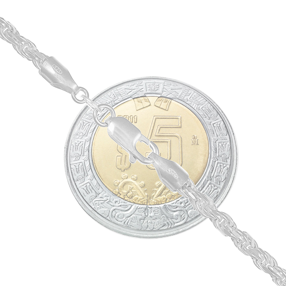 Cadena De Plata 925 Estilo Torsal De Calibre 4.5 Mm