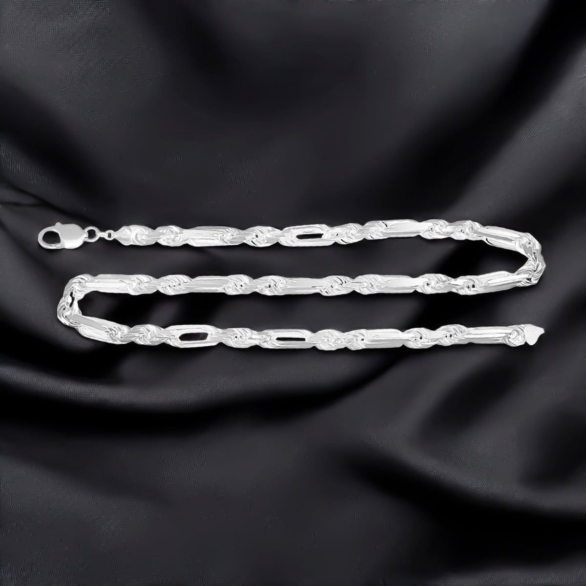 925 Silver Torsal Figaro Chain 3x1 50cm Gauge 5.6mm
