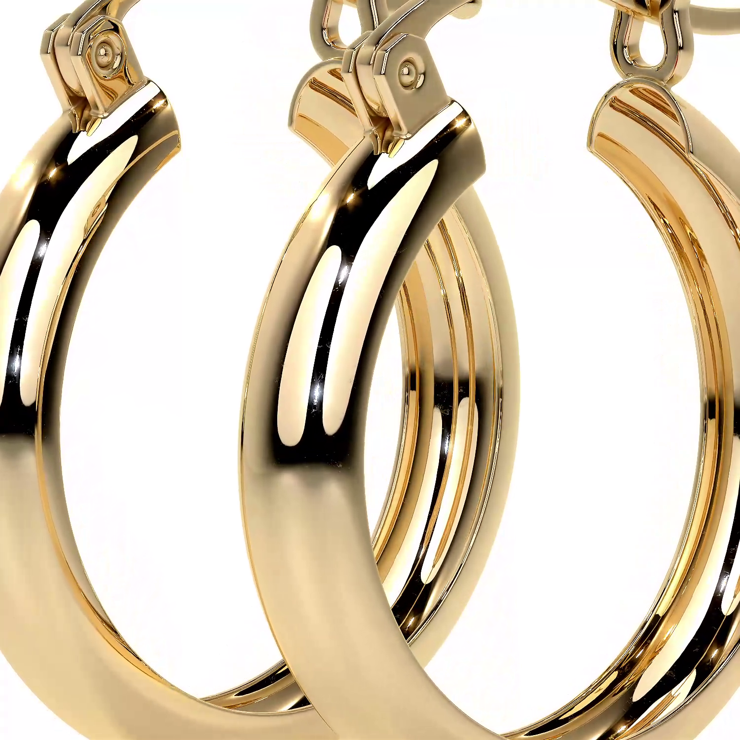 Arracada Bangle De Oro De 14k Lisa De 4mm de Ancho