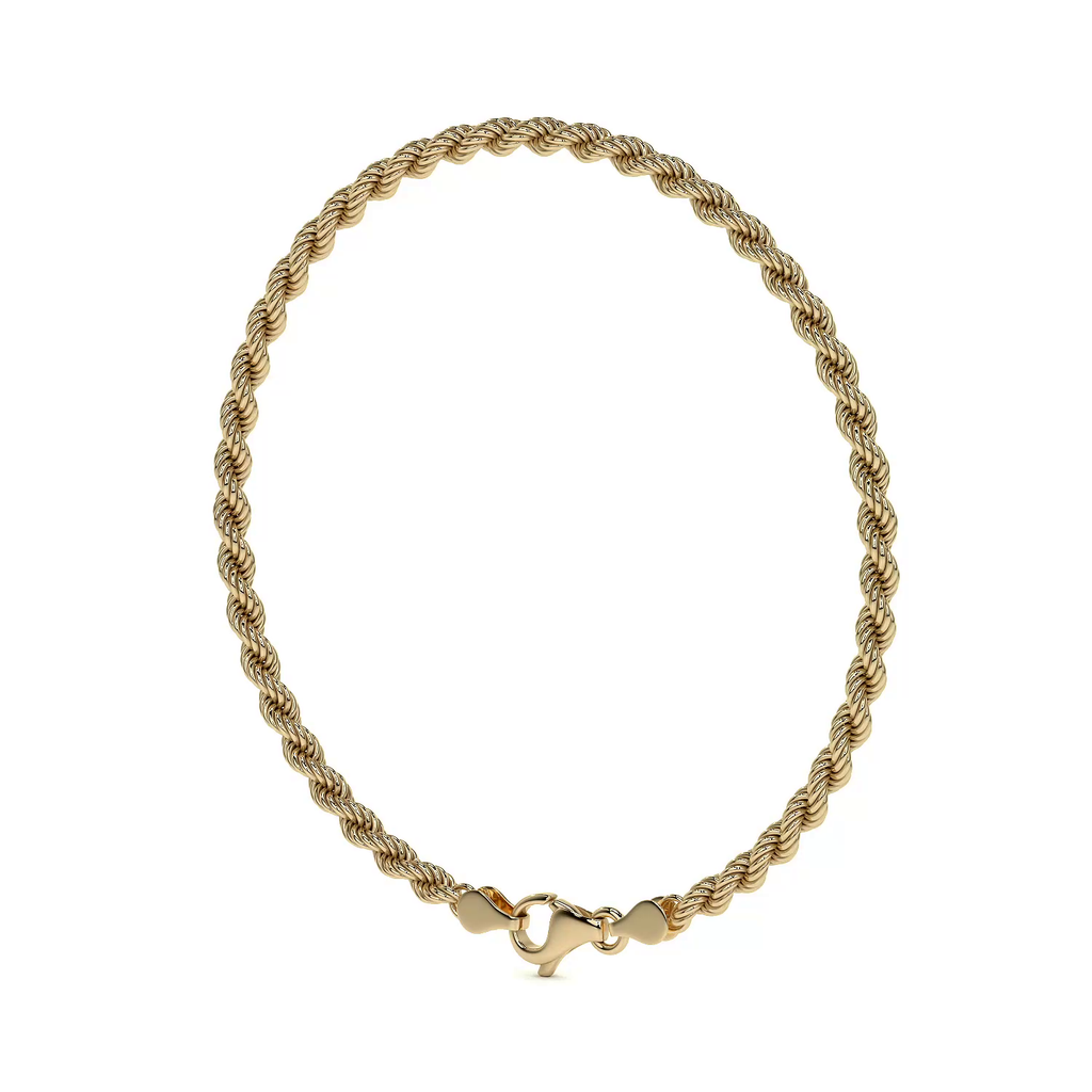 10K Gold Bracelet for Men, Italian Twisted Style | Elegant Men's Bangle