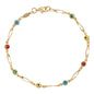 Pulsera De Mujer De Ojos Multicolor De 10 Quilates 3mm, 18cm