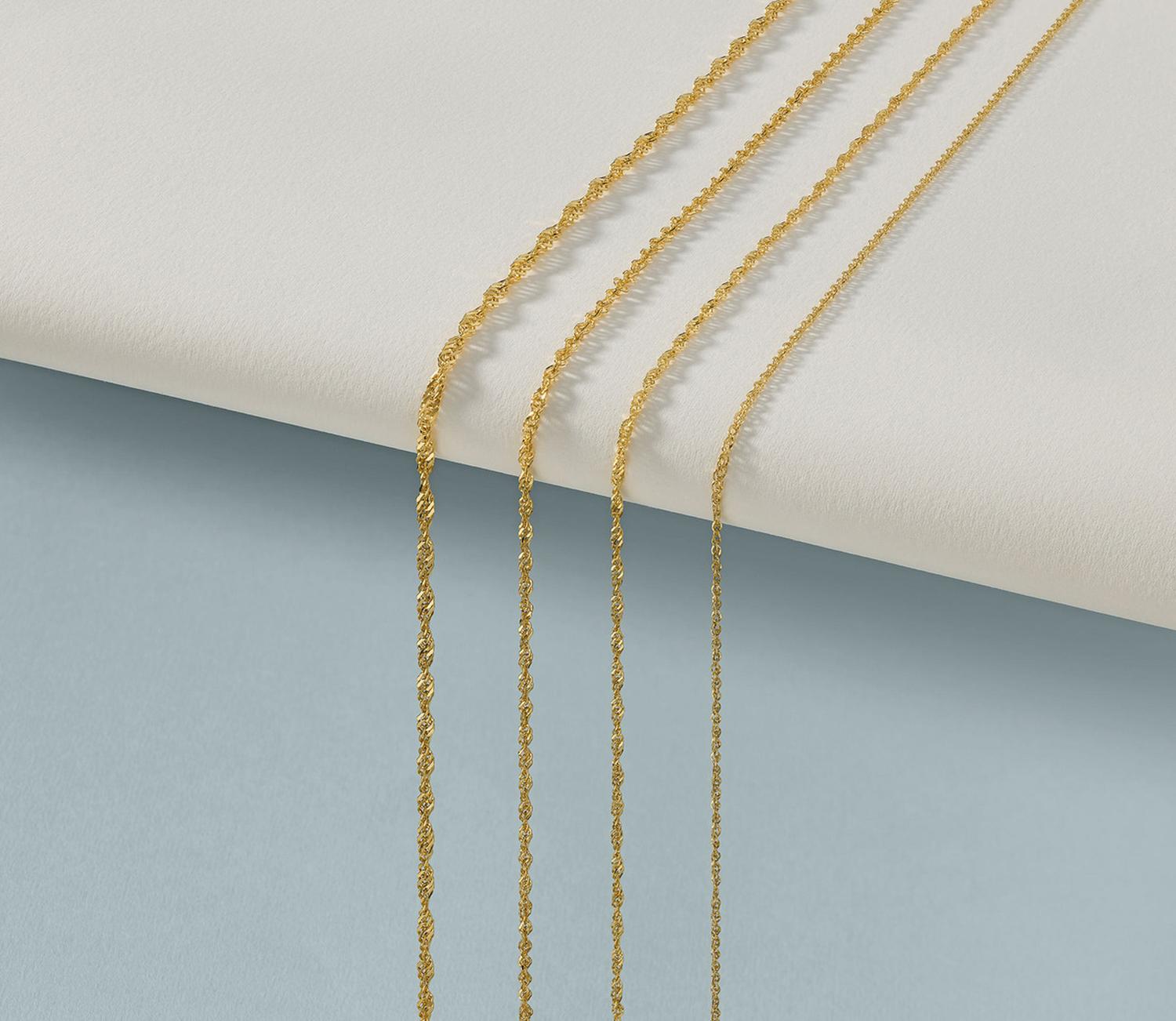 Singapore Chain 10k Gold 50cm 2mm .8gr Italian Gold Color