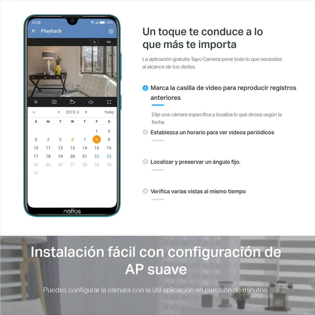 Camara de Vigilancia wifi TP-LINK TAPO C200 1080p FHD 2.4Ghz 150Mbps Blanco Tapo C200 V1